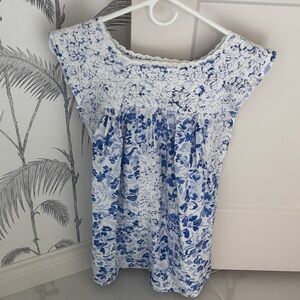 Mi Golandrina Floral Blue and White Women's Dress
